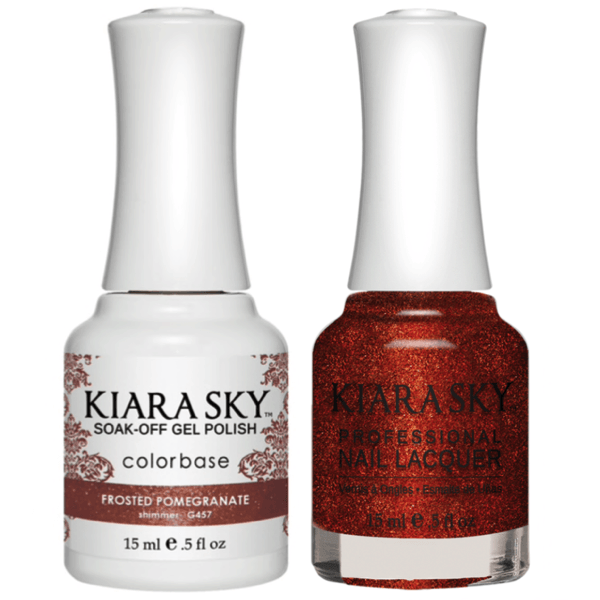 Kiara Sky Gel + Matching Lacquer - Frosted Pomegranate #457 - Universal Nail Supplies
