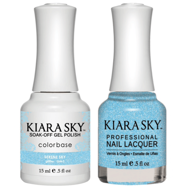 Kiara Sky Gel + Matching Lacquer - Serene Sky #463 - Universal Nail Supplies