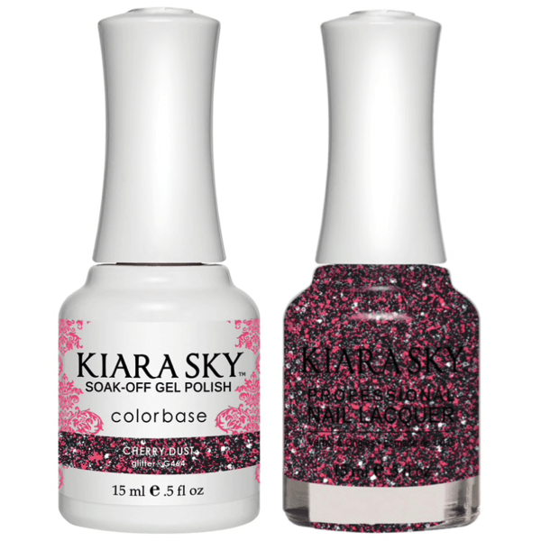 Kiara Sky Gel + Matching Lacquer - Cherry Dust #464 - Universal Nail Supplies