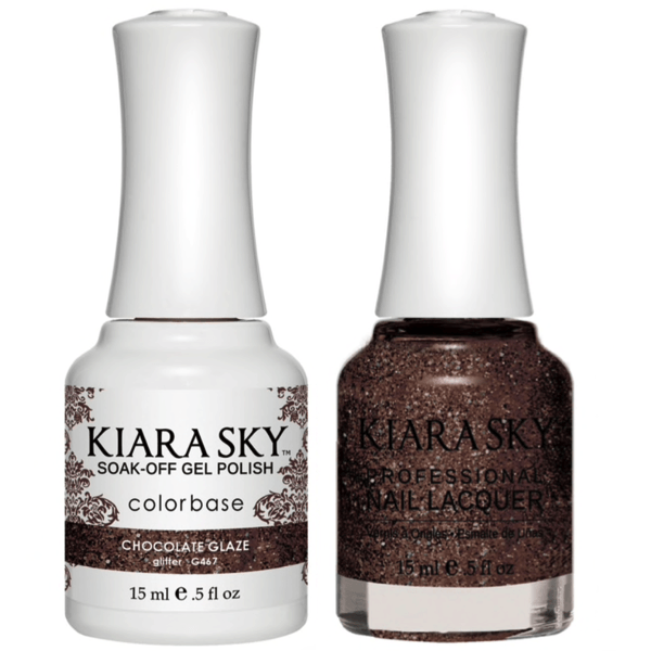 Kiara Sky Gel + Matching Lacquer - Chocolate Glaze #467 - Universal Nail Supplies