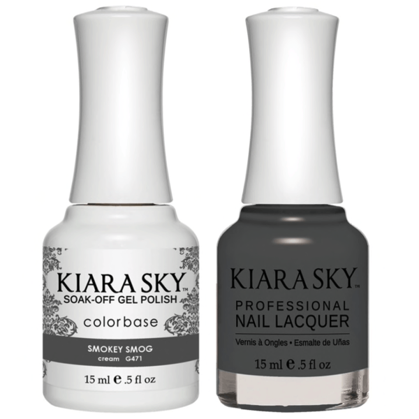 Kiara Sky Gel + Matching Lacquer - Smokey Smog #471 - Universal Nail Supplies