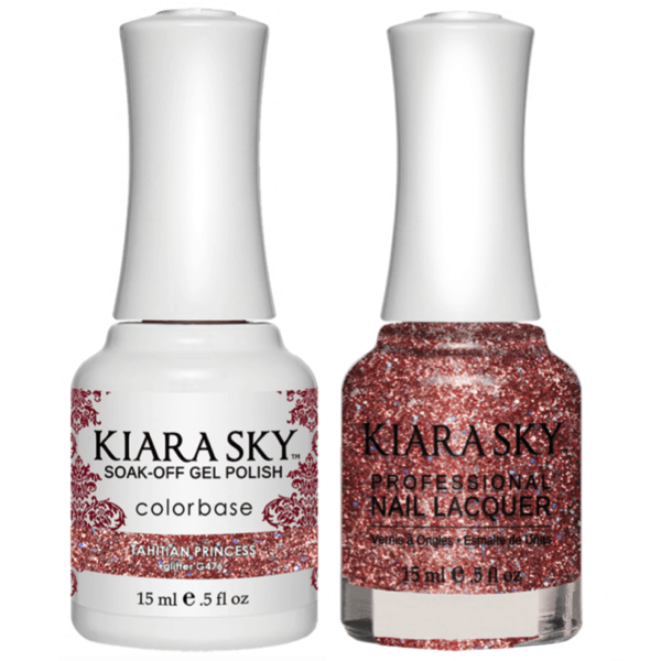 Kiara Sky Gel + Matching Lacquer - Tahitian Princess #476 - Universal Nail Supplies