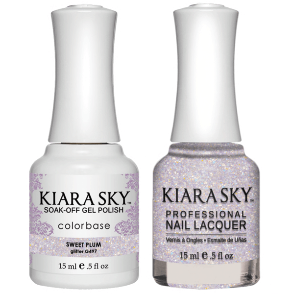 Kiara Sky Gel + Matching Lacquer - Sweet Plum #497 - Universal Nail Supplies