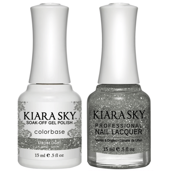 Kiara Sky Gel + Matching Lacquer - Strobe Light #519 - Universal Nail Supplies