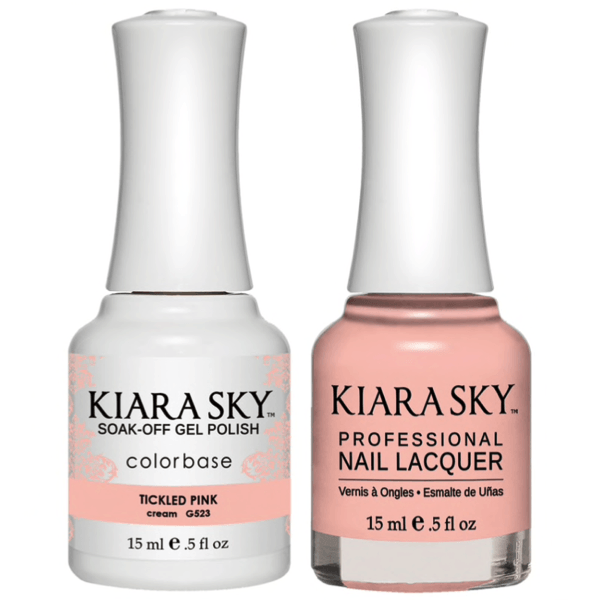 Kiara Sky Gel + Matching Lacquer - Tickled Pink #523 - Universal Nail Supplies