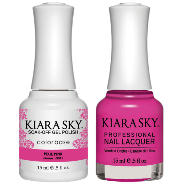 Kiara Sky Gel + Matching Lacquer - Pixie Pink #541 - Universal Nail Supplies