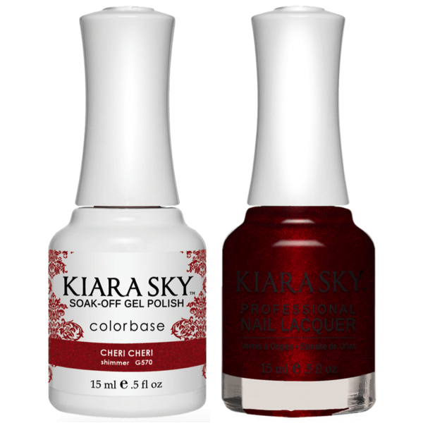 Kiara Sky Gel + Matching Lacquer - Cheri Cheri #570 - Universal Nail Supplies