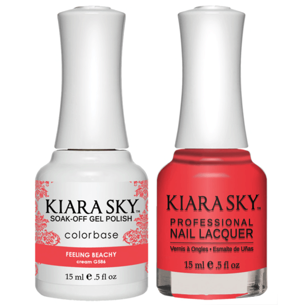 Kiara Sky Gel + Matching Lacquer - Feeling Beachy #586 - Universal Nail Supplies