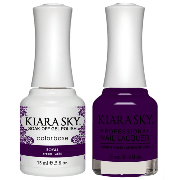 Kiara Sky Gel + Matching Lacquer - Royal #596 - Universal Nail Supplies