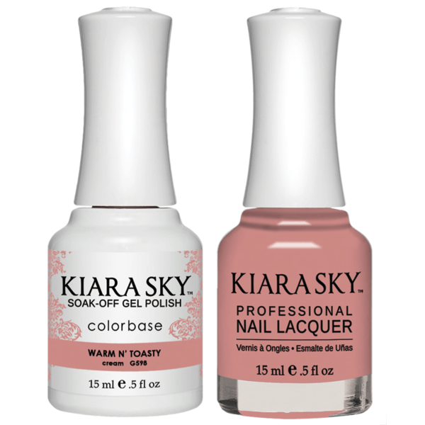 Kiara Sky Gel + Matching Lacquer - Warm N' Toasty #598 - Universal Nail Supplies