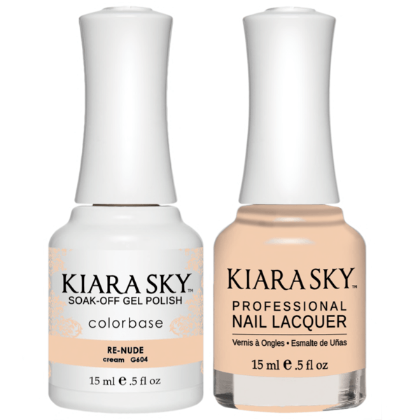 Kiara Sky Gel + Matching Lacquer - Re-Nude #604 - Universal Nail Supplies