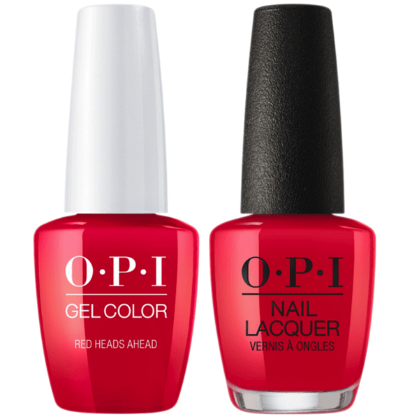 OPI GelColor + Matching Lacquer Red Heads Ahead #U13 - Universal Nail Supplies