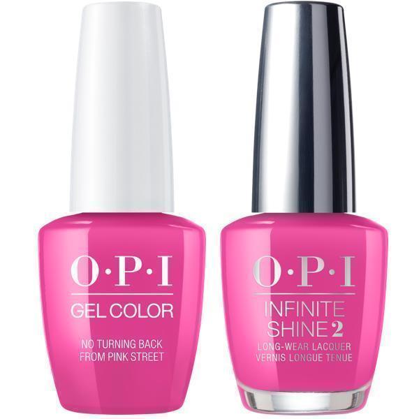 OPI GelColor No Turning Back From Pink Street #L19 + Infinite Shine #L19 - Universal Nail Supplies