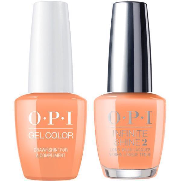 OPI GelColor Crawfishin' For A Compliment #N58 + Infinite Shine #N58 - Universal Nail Supplies