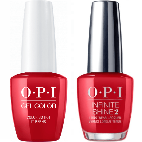 OPI GelColor Color So Hot It Berns #Z13 + Infinite Shine #Z13 - Universal Nail Supplies