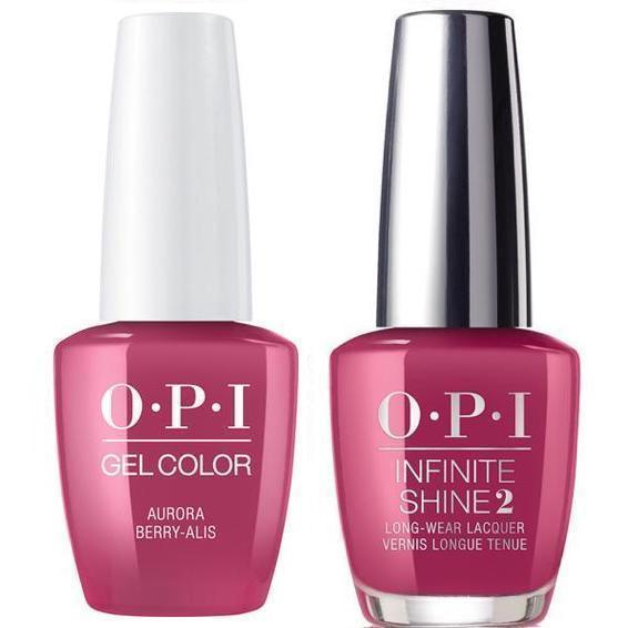 OPI GelColor Aurora Berry-Alis #I64 + Infinite Shine #I64 - Universal Nail Supplies