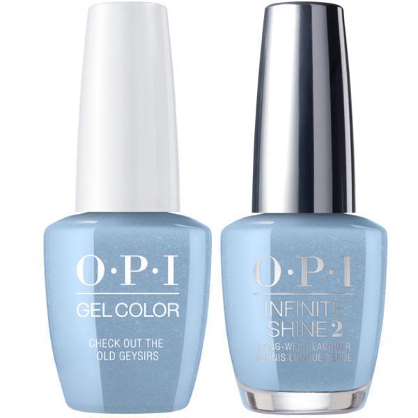 OPI GelColor Check Out the Old Geysirs #I60 + Infinite Shine #I60 - Universal Nail Supplies