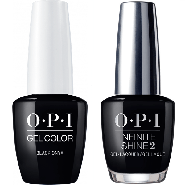 OPI GelColor Black Onyx #T02 + Infinite Shine #T02 - Universal Nail Supplies