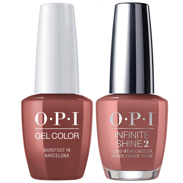 OPI GelColor + Infinite Shine Barefoot In Barcelona #E41 - Universal Nail Supplies