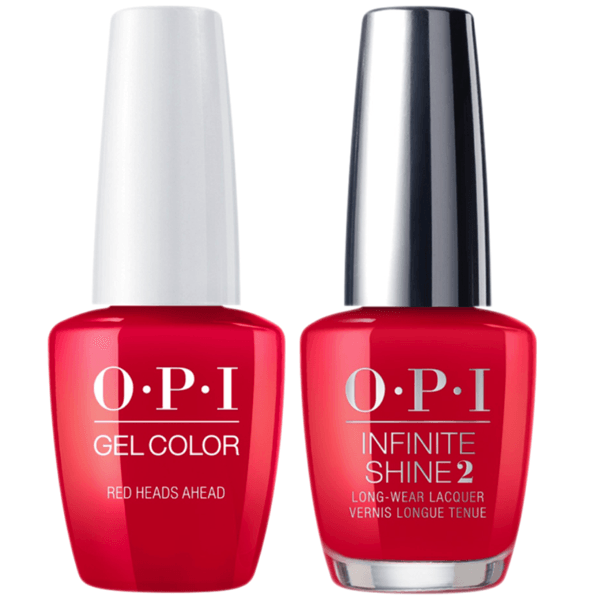 OPI GelColor + Infinite Shine Red Heads Ahead #U13 - Universal Nail Supplies