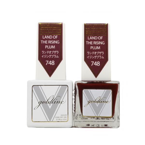 Vetro Goldline Gel + Matching Lacquer - Land Of The Rising Plum #748 - Universal Nail Supplies