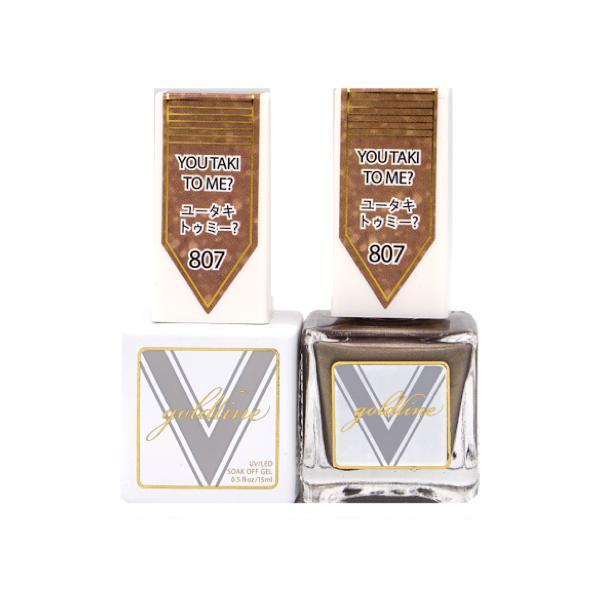 Vetro Goldline Gel + Matching Lacquer - You Taki To Me? #807 - Universal Nail Supplies