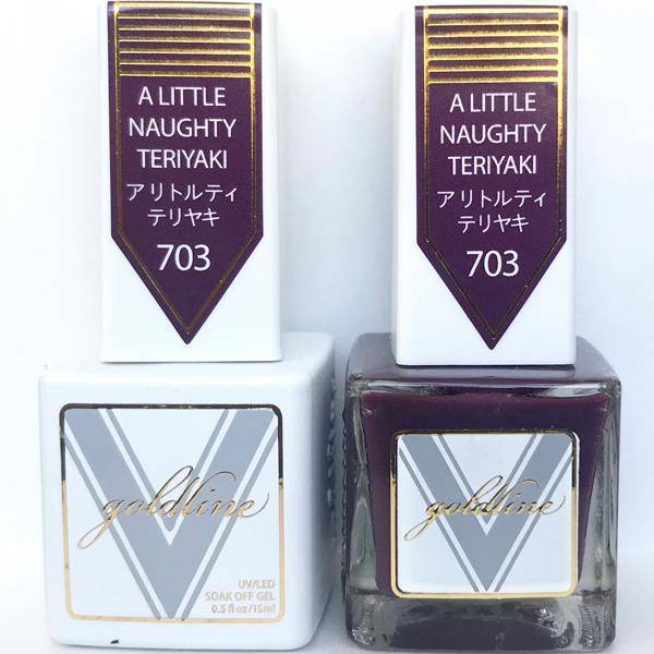 Vetro Goldline Gel + Matching Lacquer - A Liitle Naughty Teriyaki #703 - Universal Nail Supplies
