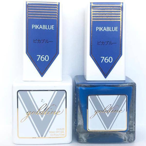 Vetro Goldline Gel + Matching Lacquer - Pikablue #760 - Universal Nail Supplies