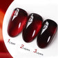 UNS Translucent Cherry Red Nail Gel in a clear jar, showcasing the vibrant, glossy cherry red color and gel texture.