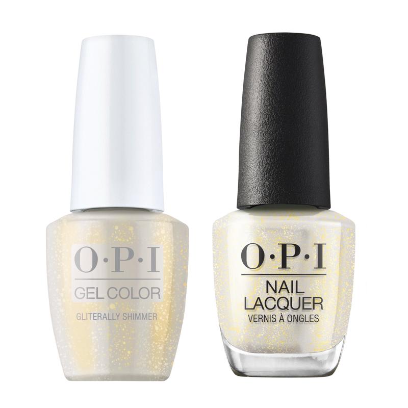 OPI GelColor + Matching Lacquer Gliterally Shimmer S021 - Universal Nail Supplies