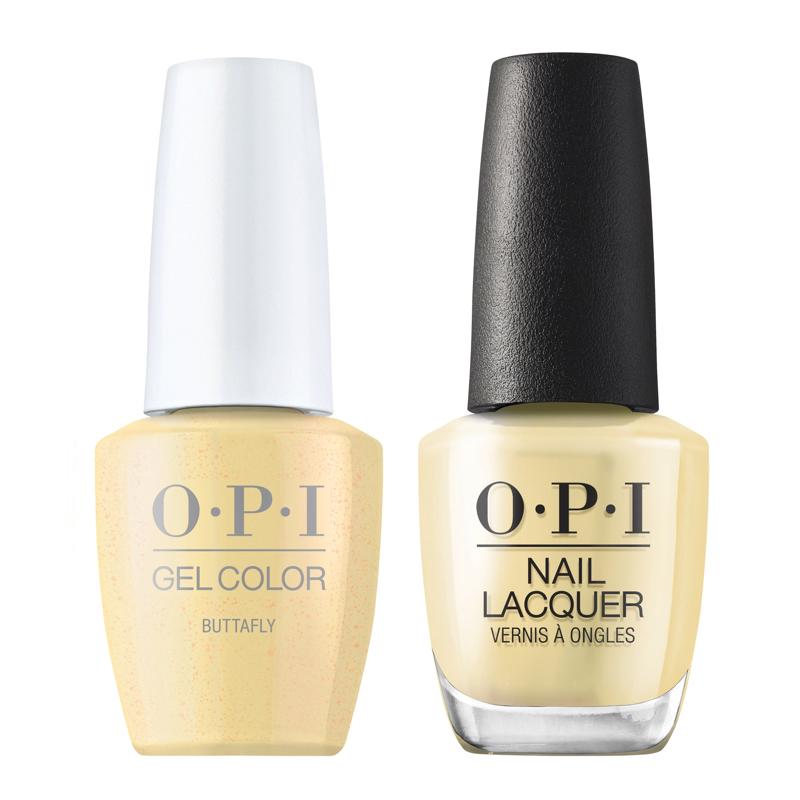 OPI GelColor + Matching Lacquer Buttafly S022 - Universal Nail Supplies