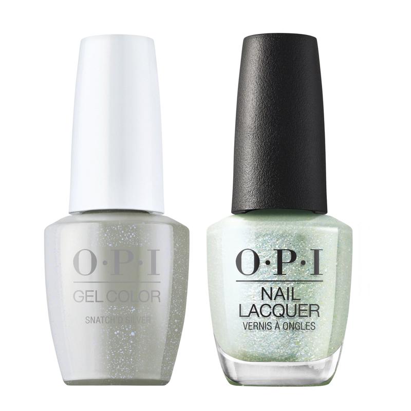 OPI GelColor + Matching Lacquer Snatch'd Silver S017 - Universal Nail Supplies