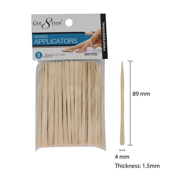 Cre8tion - Wooden Disposable Waxing Applicators 100 pcs #21131 - Universal Nail Supplies