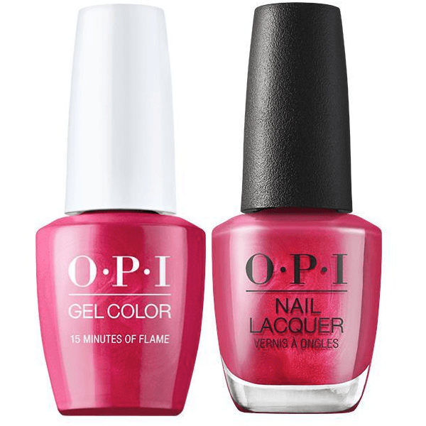OPI GelColor + Matching Lacquer 15 Minutes of Flame #H011 - Universal Nail Supplies