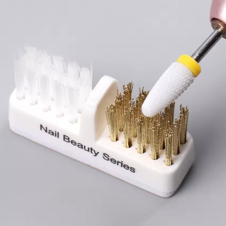 UNS electric nail grinding head cleaning brush for nail art, with soft bristles for efficient nail tool cleaning.