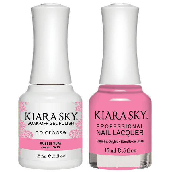 Kiara Sky Gel + Matching Lacquer - Bubble Yum #613 - Universal Nail Supplies