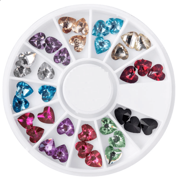 Nail Art Heart Rhinestone - AB Crystal Glitter 3D - Universal Nail Supplies