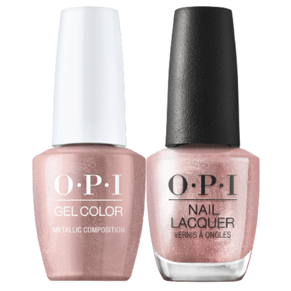 OPI GelColor + Matching Lacquer Metallic Composition #LA01 - Universal Nail Supplies