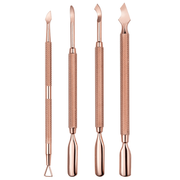 Stainless Steel Rose Gold Nail Art Cuticle Pusher Tools - Universal Nail Supplies