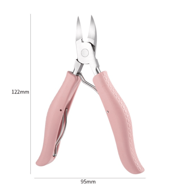 Stainless Steel Ingrown Paronychia Toenail Cuticle Nipper - Pink - Universal Nail Supplies