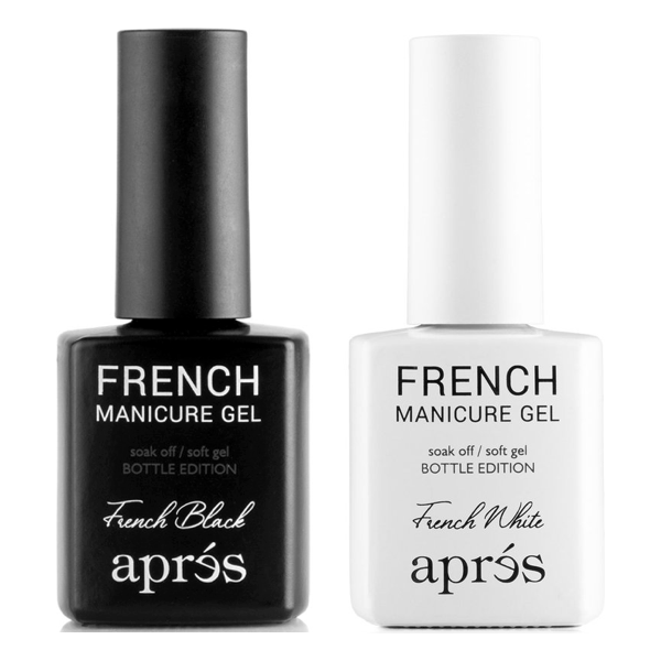 Aprés Nail Gel-X Nail Extensions - French Manicure Gel-French Black & White - Universal Nail Supplies