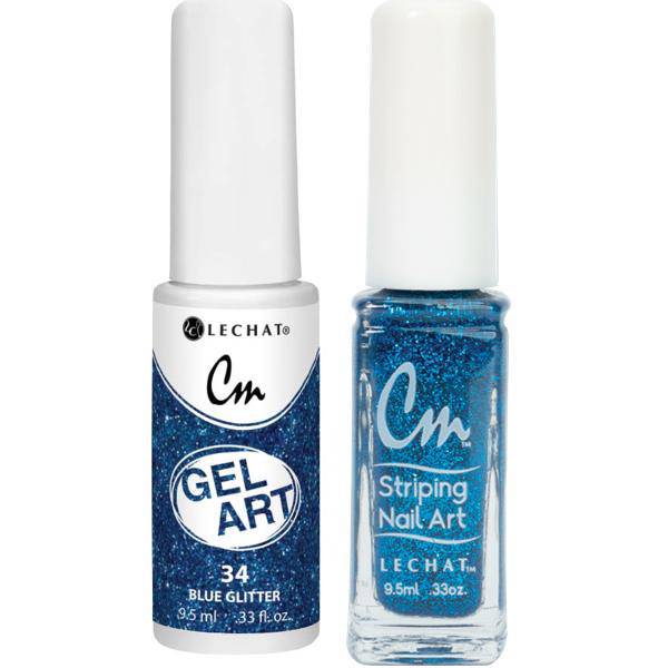 Lechat Cm Nail Art Gel + Lacquer #34 Blue glitter - Universal Nail Supplies