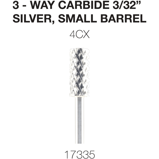 Cre8tion Nail Bit Carbide Silver 3/32 C4X #17335 - Universal Nail Supplies