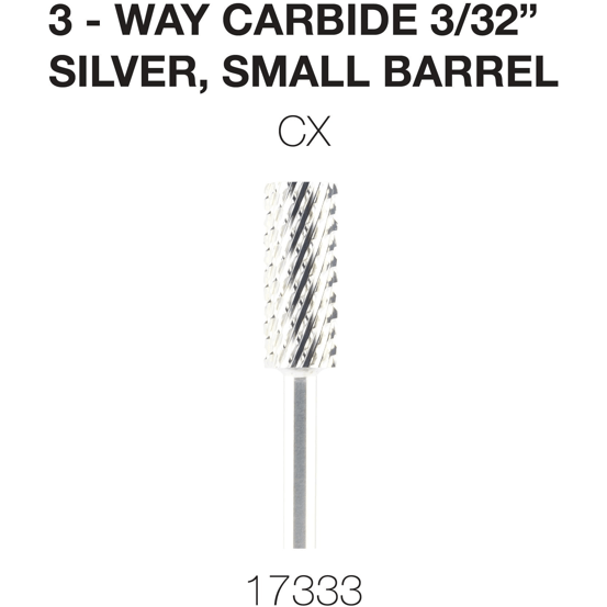Cre8tion Nail Bit Carbide Silver 3/32 CX #17333 - Universal Nail Supplies