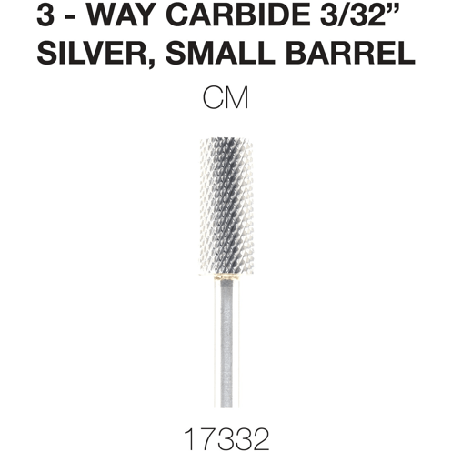 Cre8tion Nail Bit Carbide Silver 3/32 CM #17332 - Universal Nail Supplies