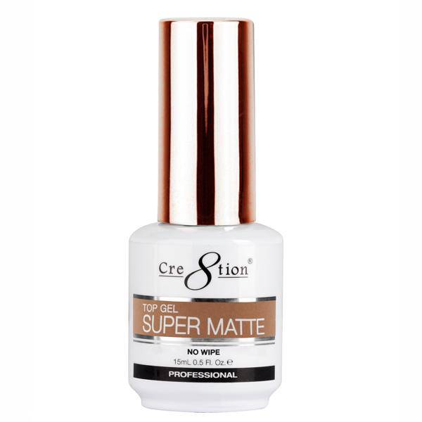 Cre8tion Top Gel Super Matte No Wipe - 0.5 oz (15ml) - Universal Nail Supplies