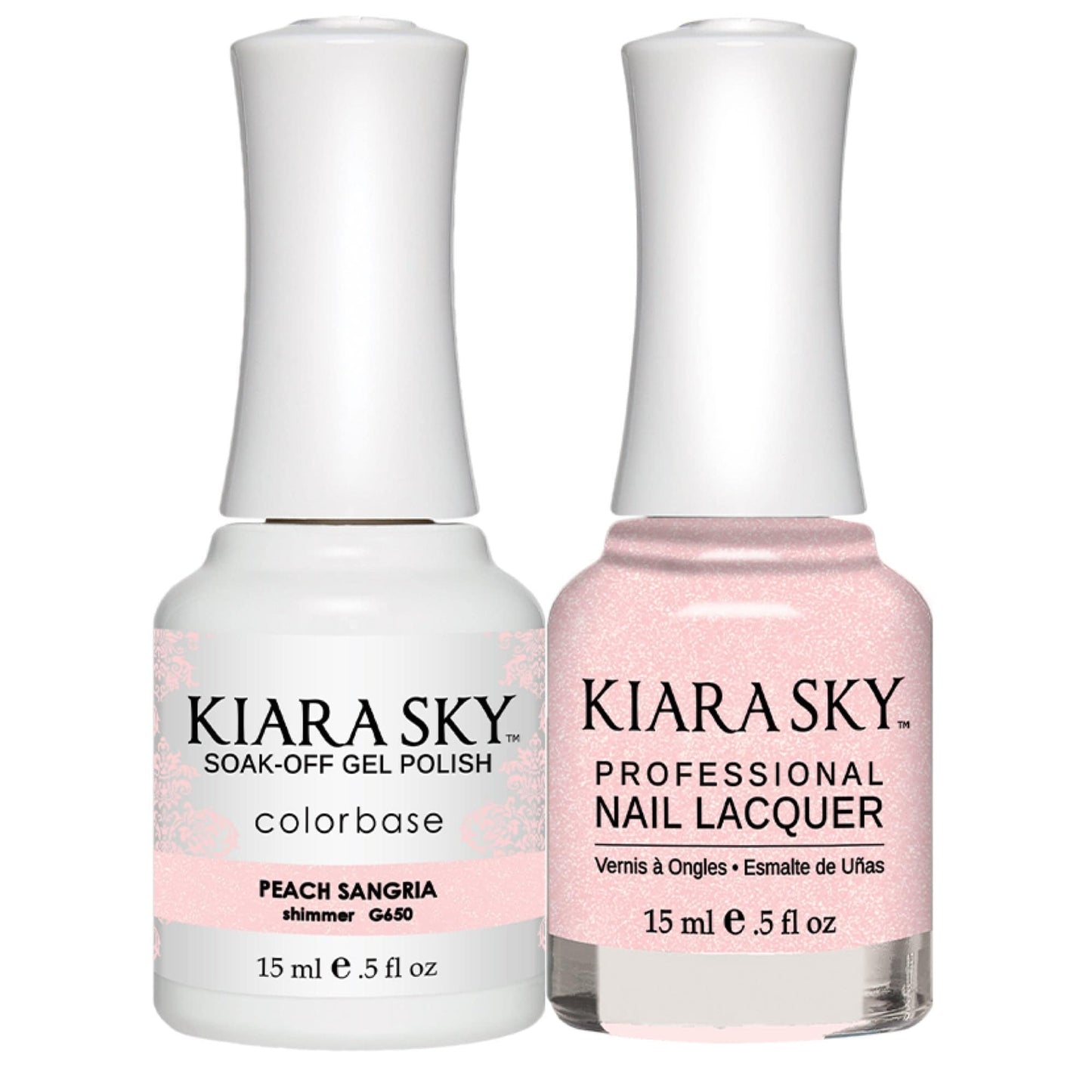 Kiara Sky Gel + Matching Lacquer - Peach Sangria #650 - Universal Nail Supplies