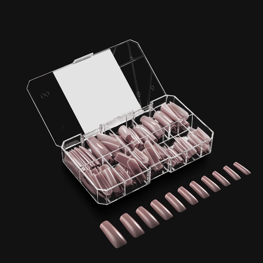 Aprés Gel-X -  Neutrals Mia Sculpted Square Long Box of Tips 150pcs - 11 Sizes - Universal Nail Supplies