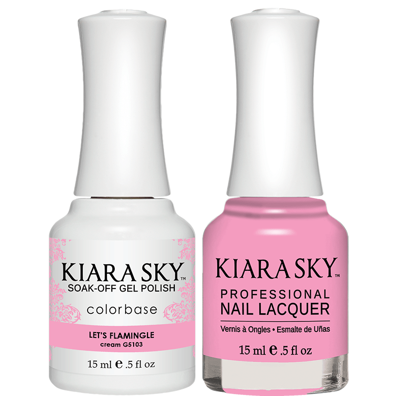 Kiara Sky Gel + Matching Lacquer - Lets Flmaingle #5103 - Universal Nail Supplies