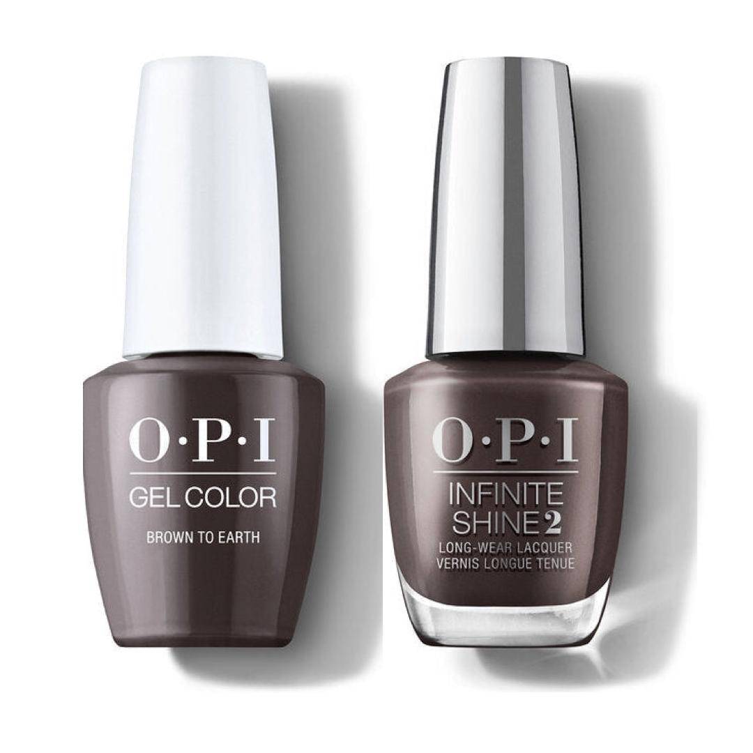 OPI GelColor + Infinite Shine Brown To Earth #F004 - Universal Nail Supplies